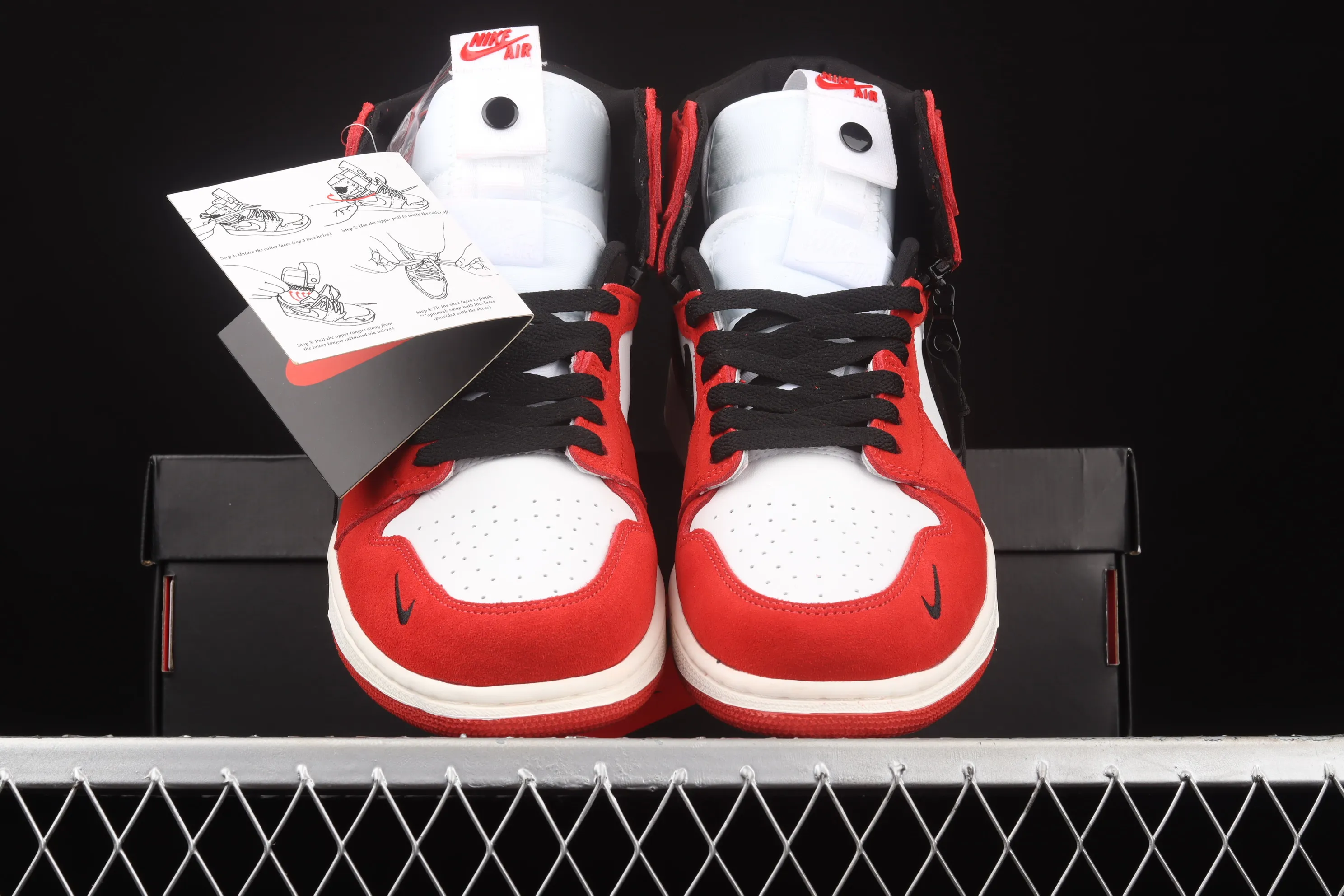 All categories Air Jordan Jordan series basketball shoes Air Jordan 1 High Z version Air Jordan 1 Switch AJ1 Joe 1 burgundy zipper high-top cultural basketball shoes CW6576-700